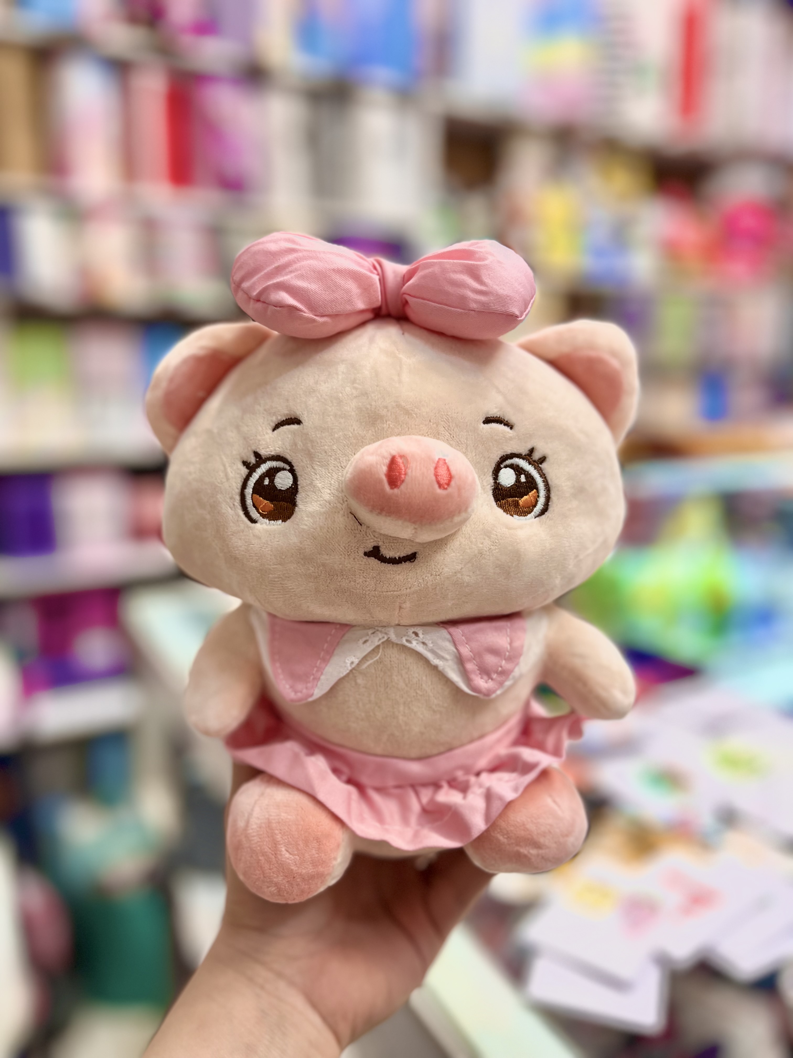 عروسک خوک پاپیون به سر ۲۲ سانت قابل شستشو