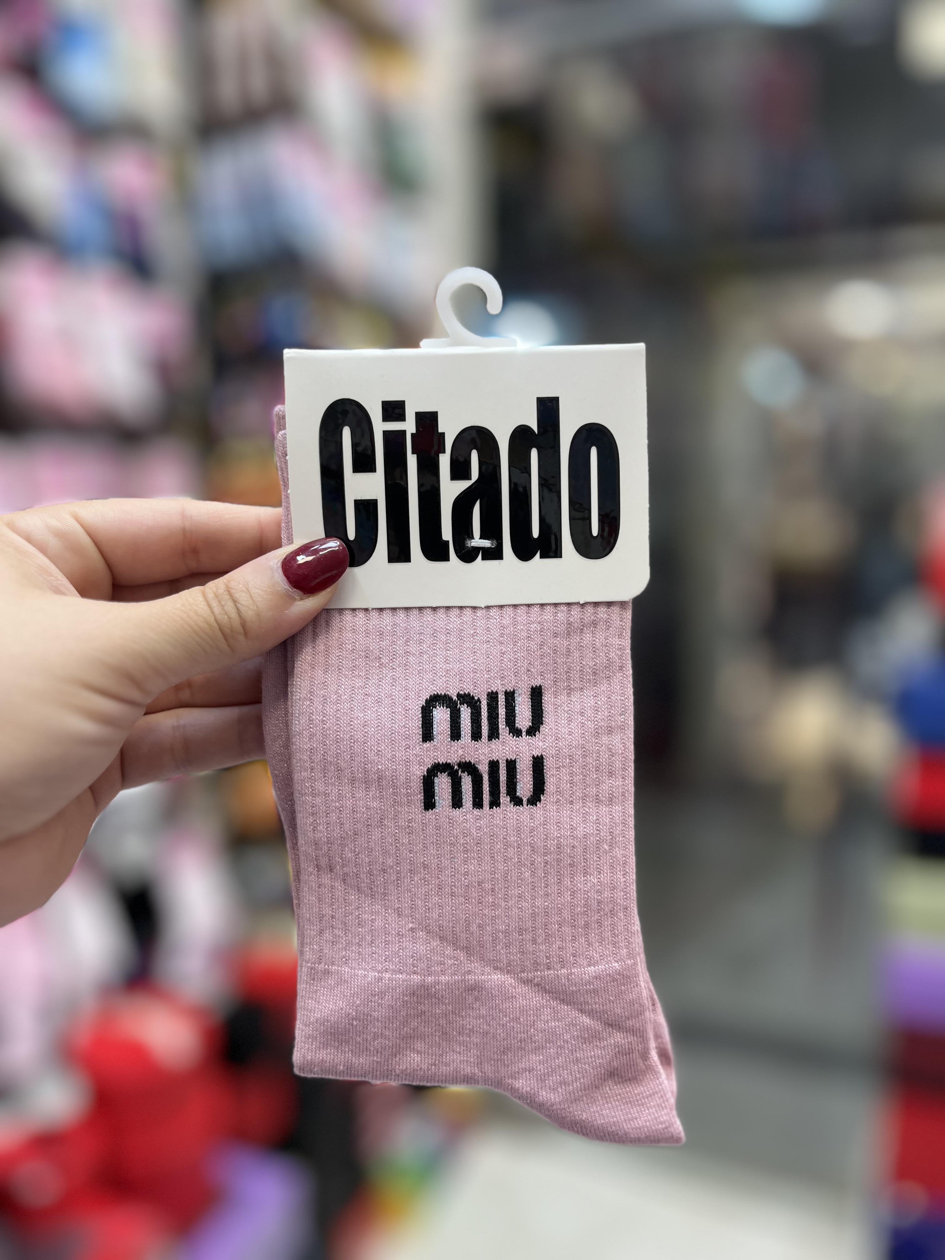 جوراب ساق بلند سیتادو طرح miu miu رنگ کالباسی از سایز ۳۷ تا ۴۴