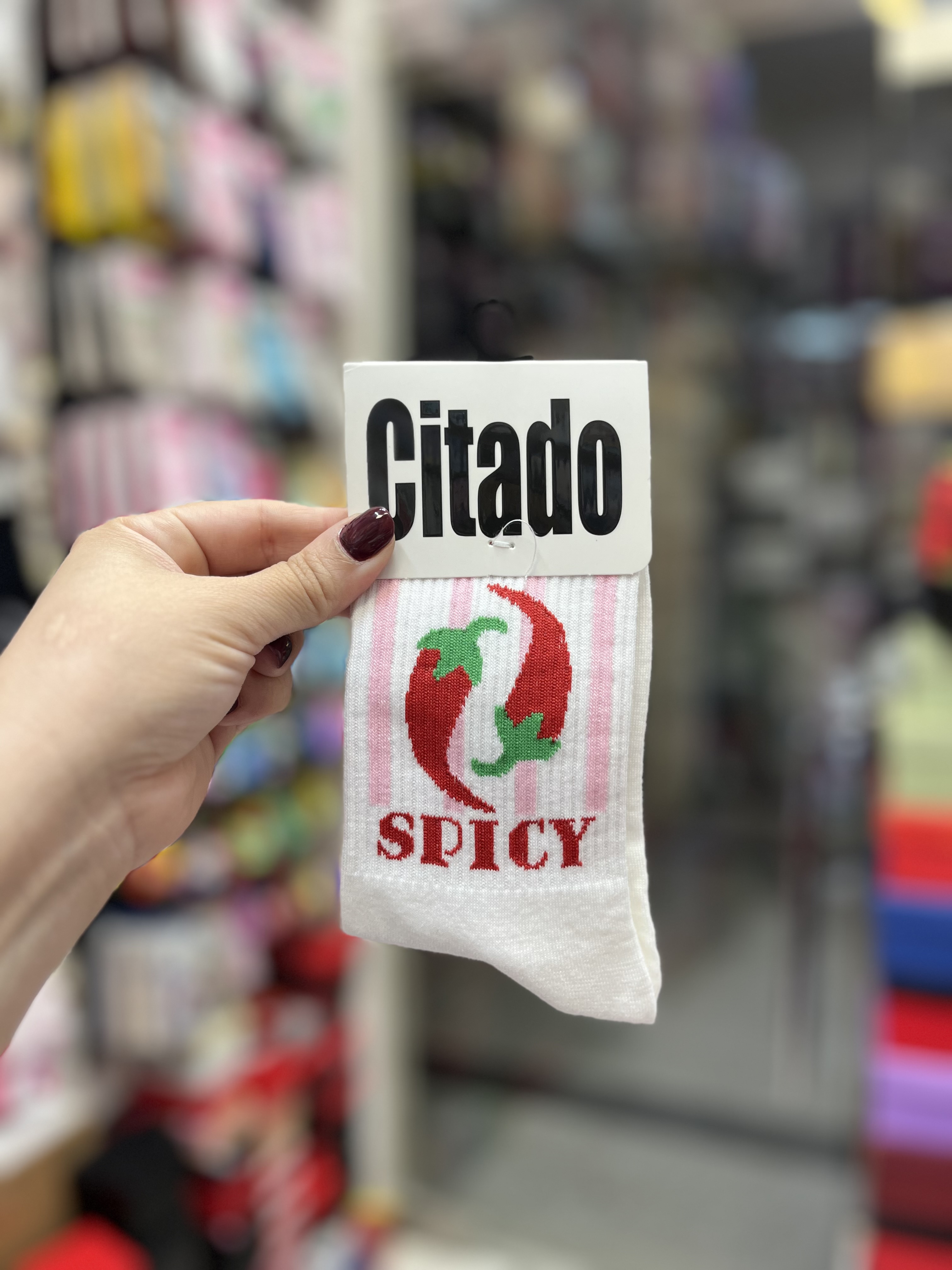 جوراب ساق بلند سیتادو طرح فلفل SPICY از سایز ۳۷ تا ۴۴