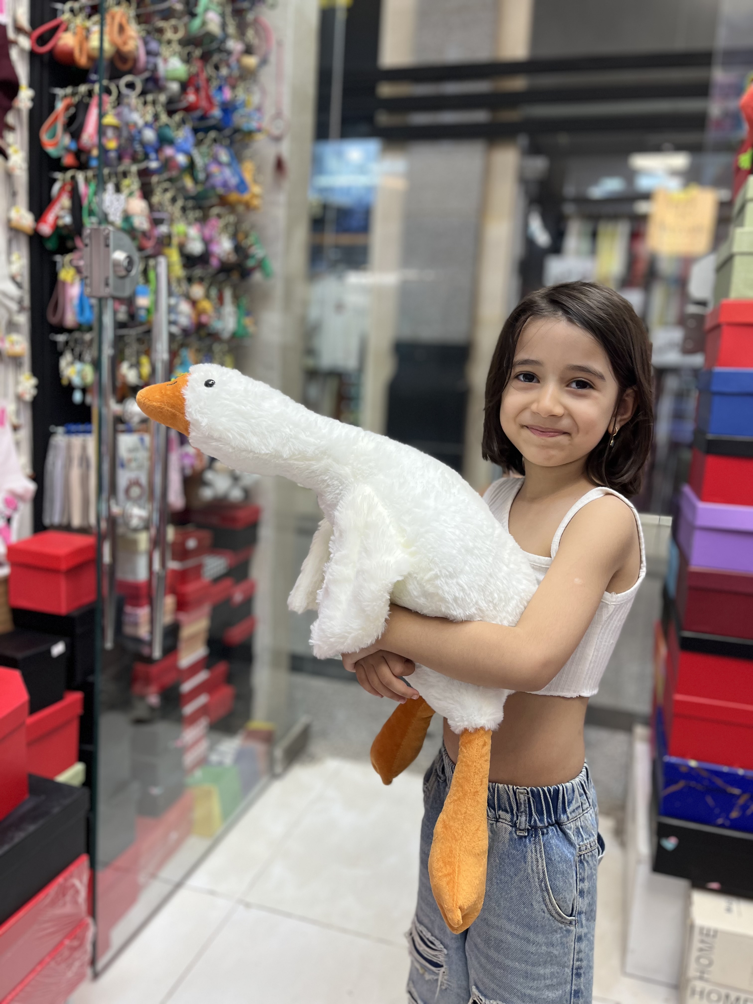 عروسک غاز خوابیده ۶۰ سانتی متر قابل شستشو